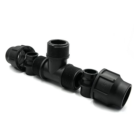 Variálható menetes T idom 32x1/2"KMx32 PP