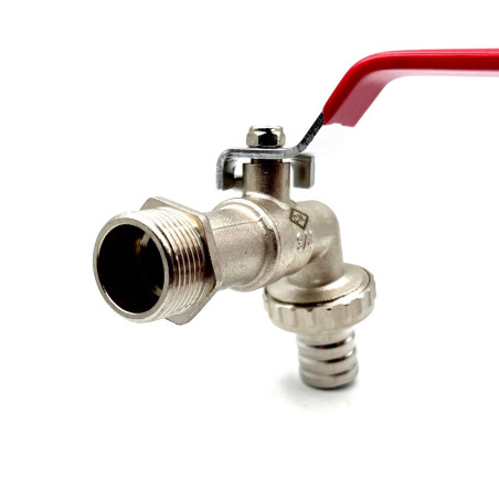 Erősített fém golyós csap 1/2" KB 1/2" tömlőhöz