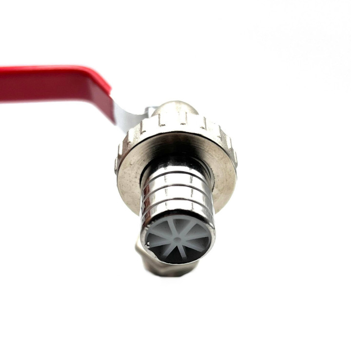 Erősített fém golyós csap 1/2" KB 1/2" tömlőhöz