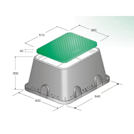Téglalap alakú szelepakna jumbo (PA)