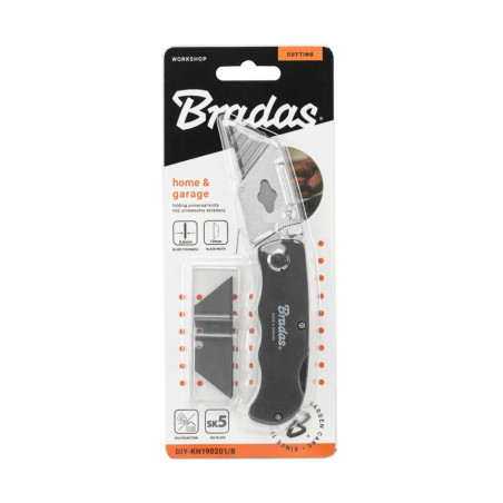 Összecsukhatós univerzális kés 19mm penge (DIY-KN190201/B)