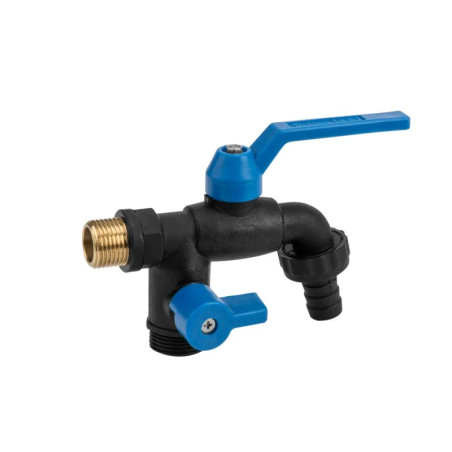 Black Raven dupla kifolyós műanyag kerti csap GZ 1/2"