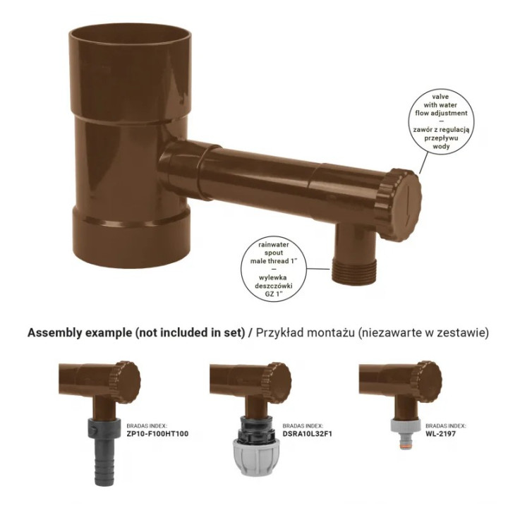 BRADAS esővíz gyűjtő 90mm-bronz