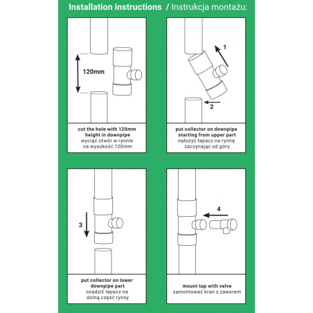 BRADAS esővíz gyűjtő 90mm-grafit
