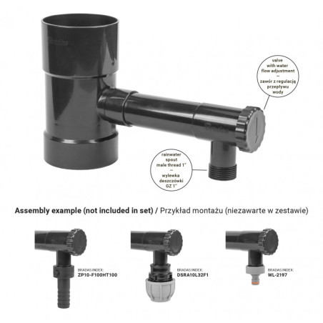 BRADAS esővíz gyűjtő 100mm-grafit