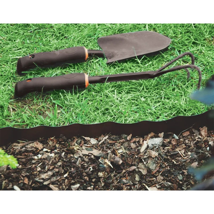 Bradas univerzális ágyásszegély barna 9m x 20cm