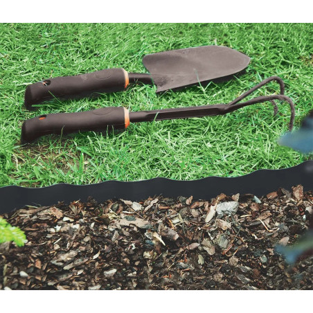 Bradas univerzális ágyásszegély fekete 9m x 20cm