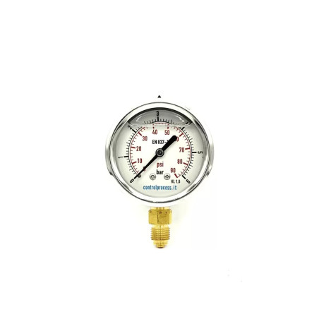 Glicerinnel töltött nyomásmérő óra 0-6bar álló