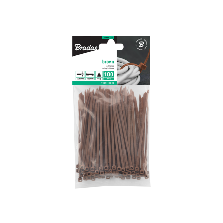 Bradas gyorskötöző árnyékoló hálókhoz (barna) 2,5x10 cm 100 db/cs