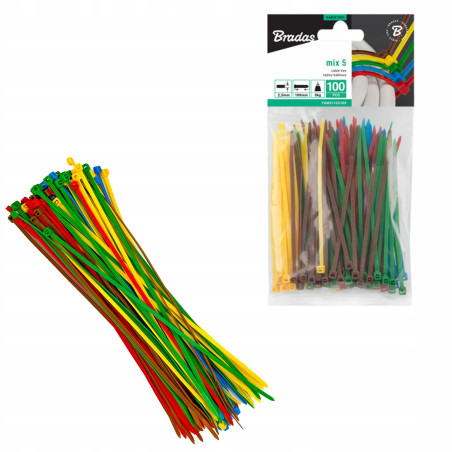 Kábelkötegelő 2,5x150mm 100db/cs Mix5