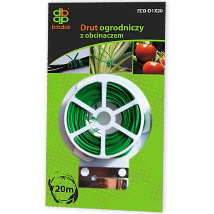 Kötöződrót zöld, lapos műanyag bevonattal 20fm