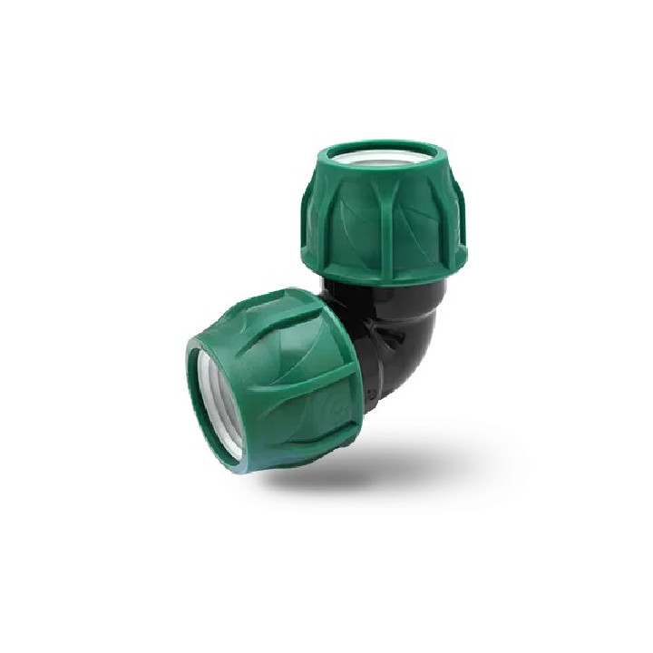 KPE MPE könyök 25x25 tok x tok (zöld,10bar)