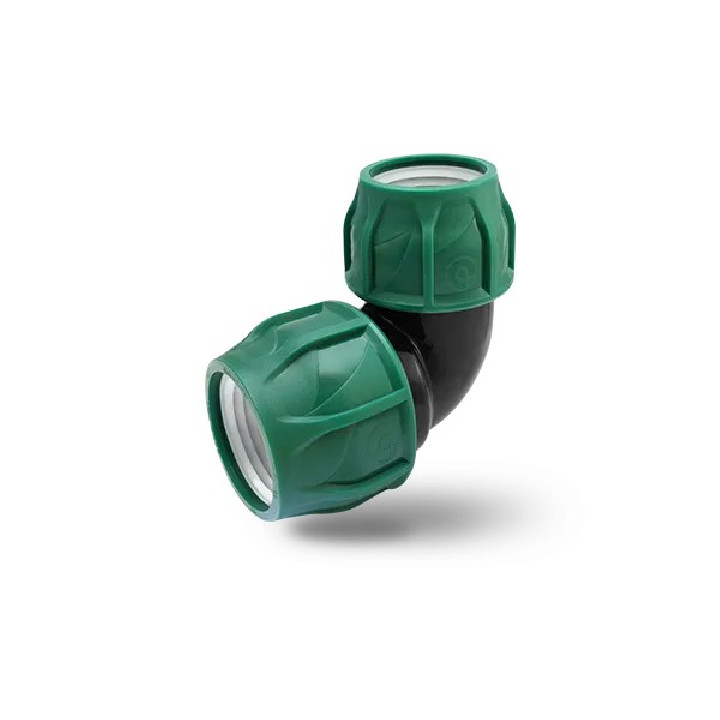 KPE MPE könyök 63x63 tok x tok (zöld,10bar)