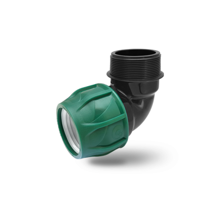 KPE,MPE könyök 32 x 1" tok x KM (zöld,10bar)