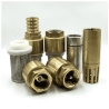 Réz visszacsapó szelepek, lábszelepek, szűrőkosarak